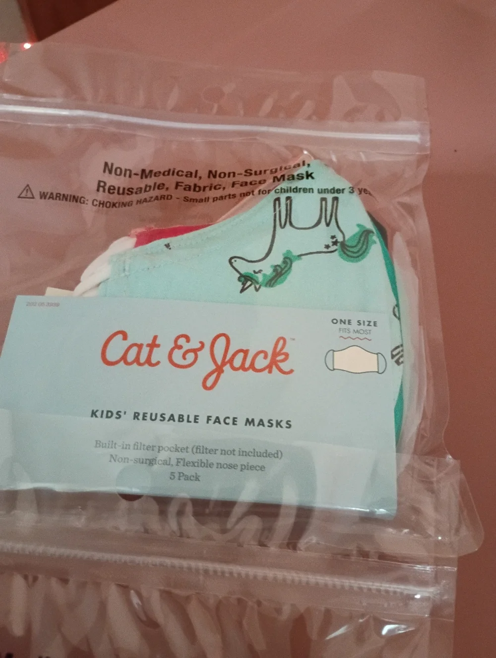 Cat & Jack Kids' Reusable Face Masks - 2 Packs 10 Masks Total